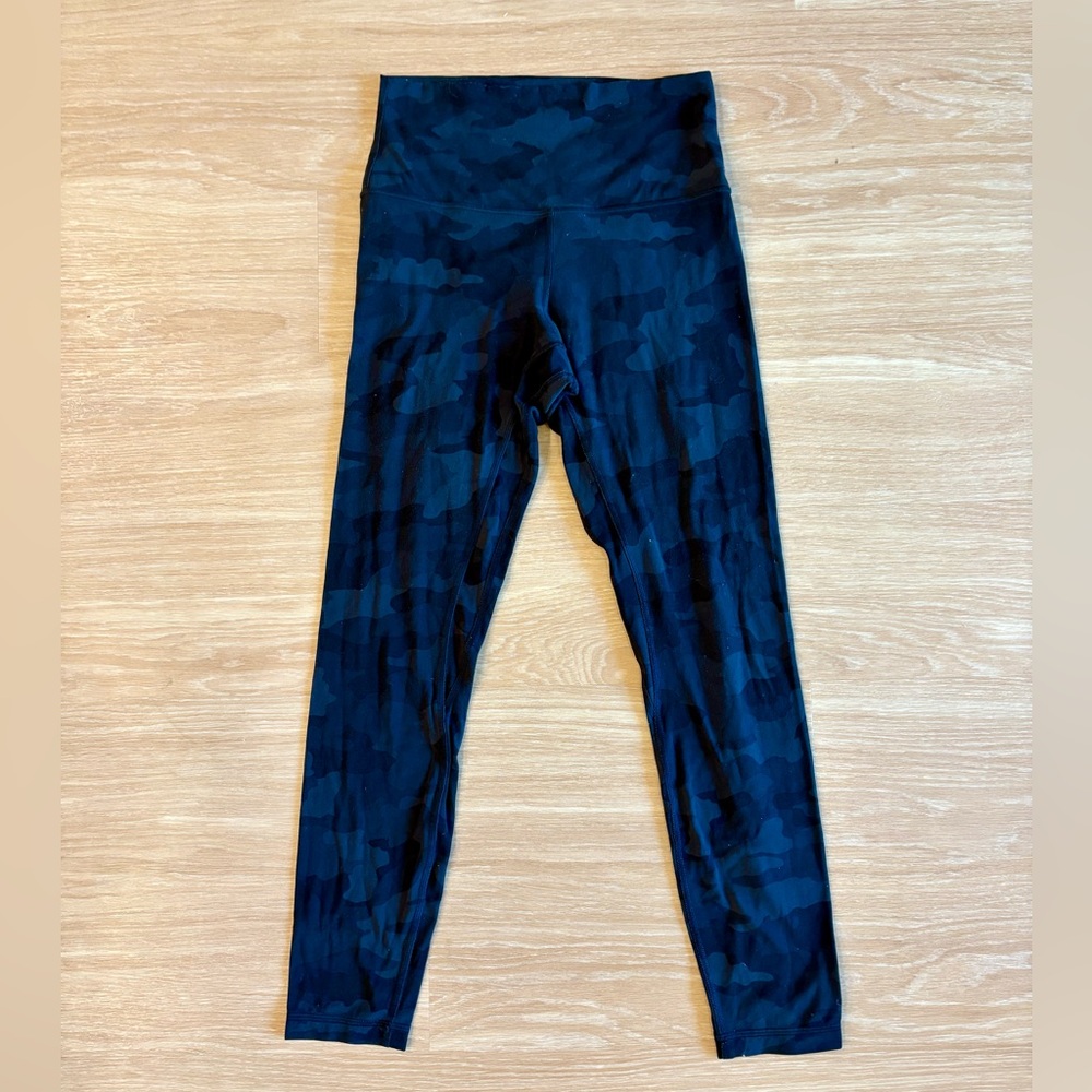Lululemon Wunder Under HR 26” Camo Leggings Size 6 Black Gray